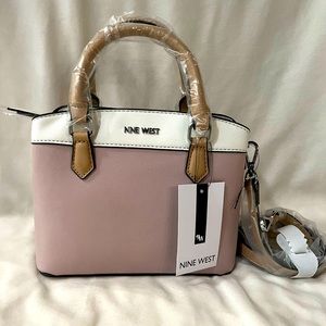 NEW Nine West Lynn Pink Salt Handbag Crossbody Satchel NWT
